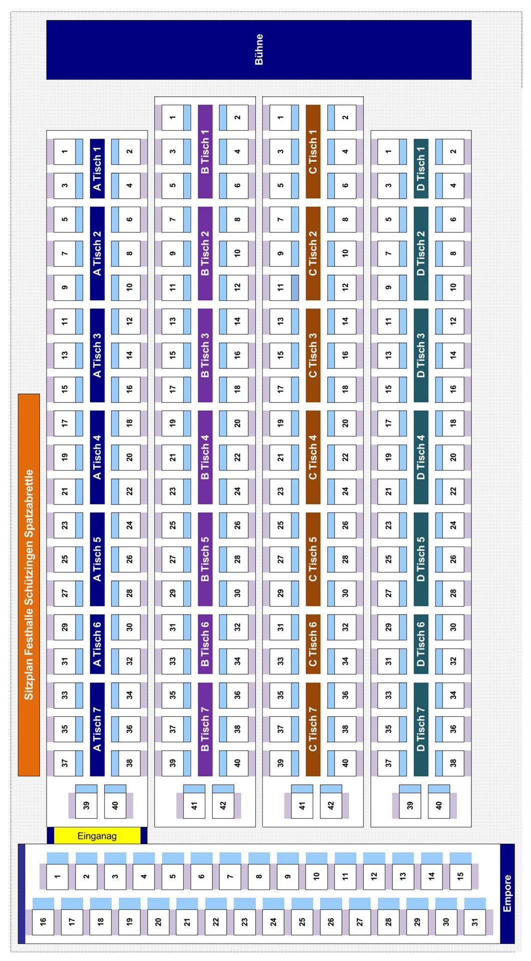 Sitzplan im Spatzabrettle - Festhalle Schützingen